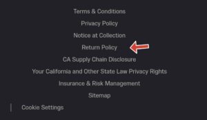 Autozone Return Policy can be found in the footer section