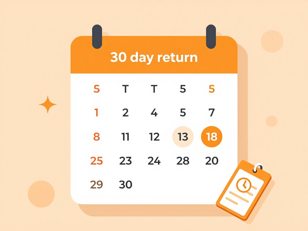 Calendar showing mango return policy 30 day return window timeframe
