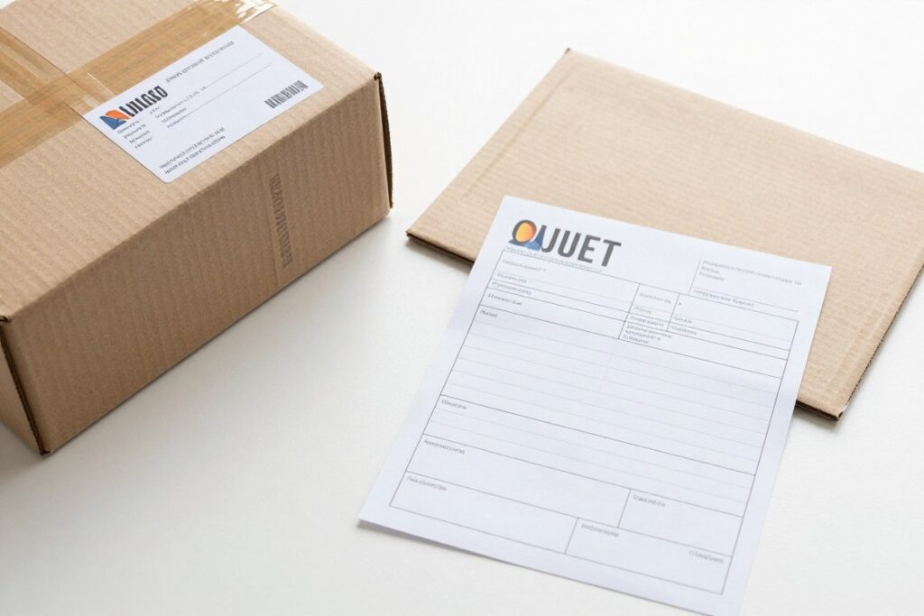 Mango return shipping label and packaging for mail returns