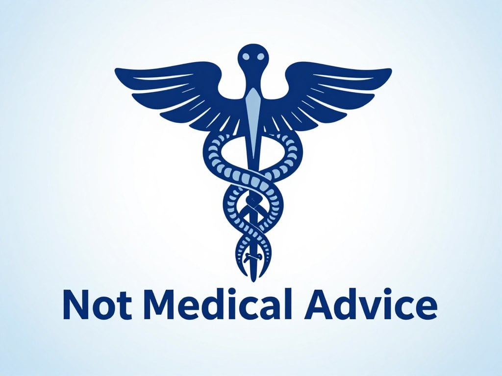 Medical caduceus symbol with disclaimer text Medical caduceus symbol with disclaimer text